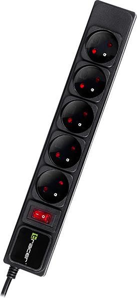 Productafbeelding Tracer PowerGear 1,5 m Zwart 5 stopcontacten (5x, CEE 7/16, 1.50 m)