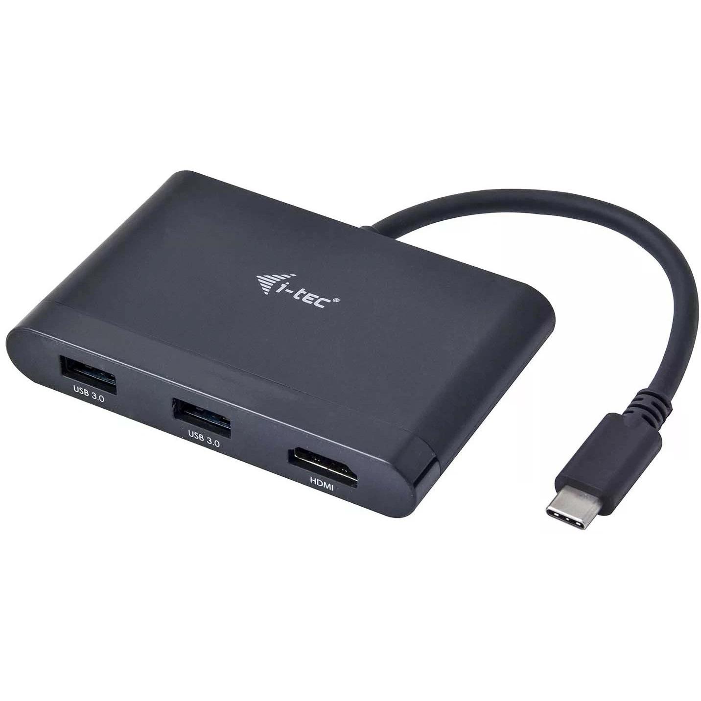 I-Tec USB-C A (USB-C, 4 Porte), Docking Station + Hub Usb, Nero