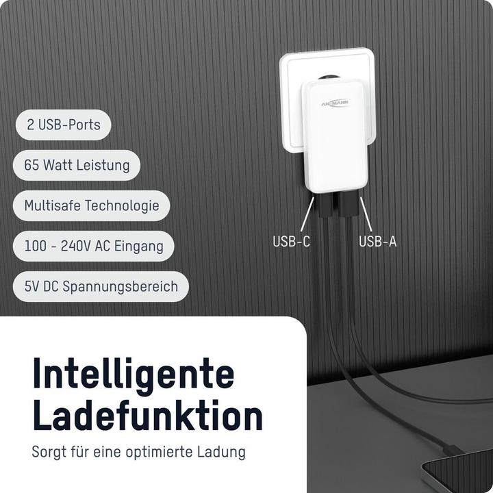 Actual product image Ansmann USB-C Wall Charger 265PD (65 W, 2 ports)