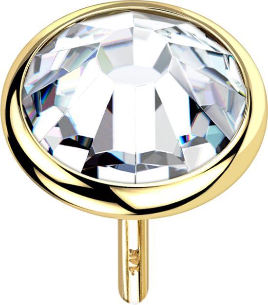 Immagine prodotto Star Piercing Disco senza fili in oro 14k e argento con cristalli (senza ottone, Oro 14k)