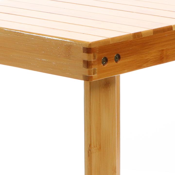 Produktbild Toboli Sitzhocker Beistelltisch Bambus 440x280x408mm Badhocker 90kg Holzhocker