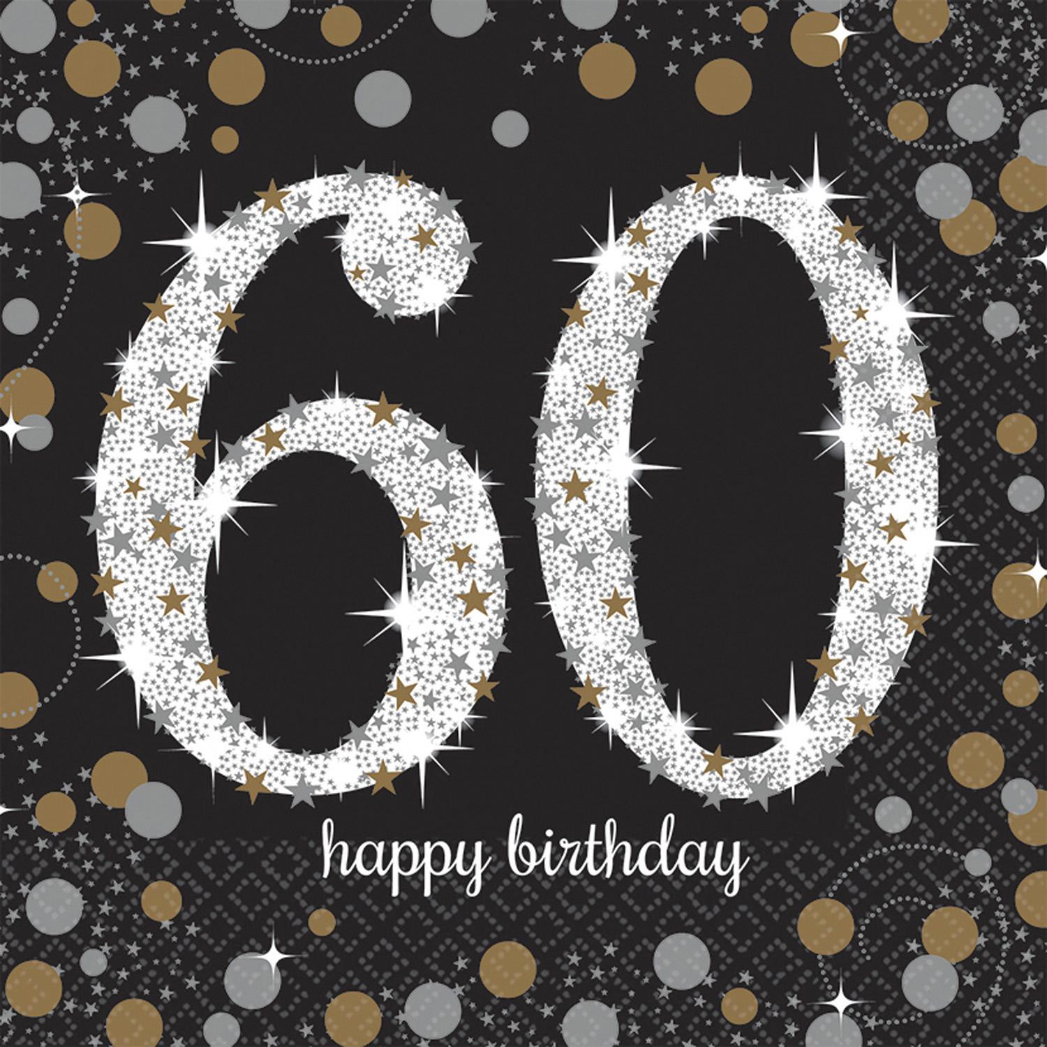 Amscan, Servietten, 60 Sparkling Celebration (16 x, 33 x 33 cm)