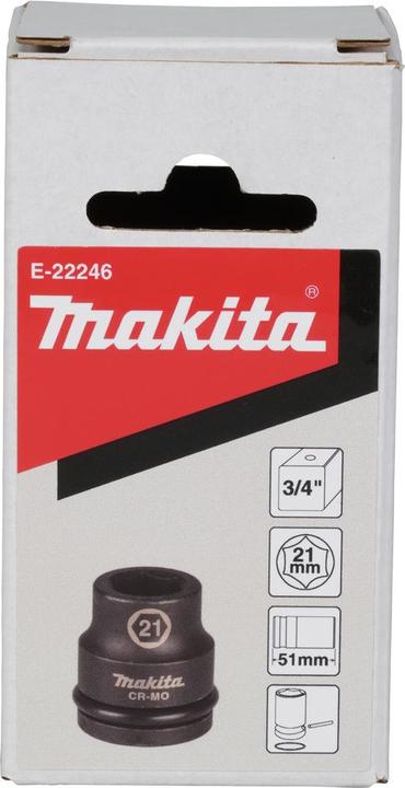 Produktbild Makita SW21, E-22246, 3/4" Steckschlüsseleinsatz Grösse: 21,0 mm Länge: 51,0 mm (21 mm)
