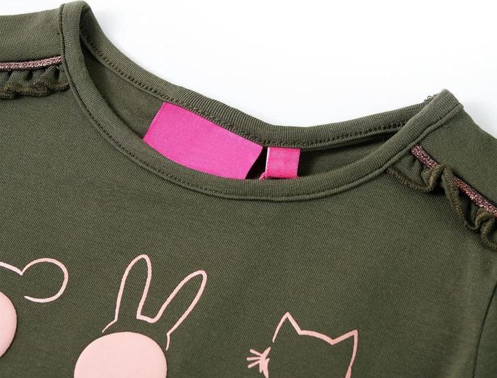 Produktbild vidaXL Kinder-Langarmshirt Khaki 104,Material: 95 % Baumwolle. 5