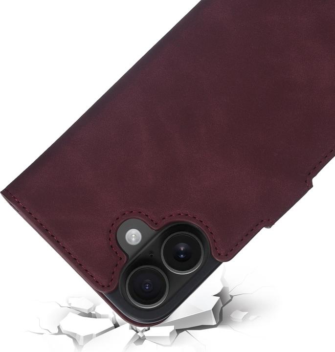 Actual product image Mobiparts Classic Wallet Case Apple iPhone 16 Velvet Red (MagSafe Compatible) (Apple iPhone 16)