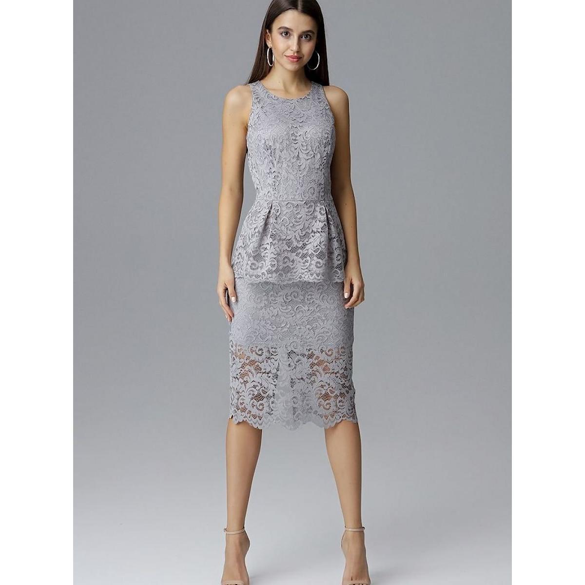 Figl, Damen, Kleider, Abendkleid, Grau, (L)