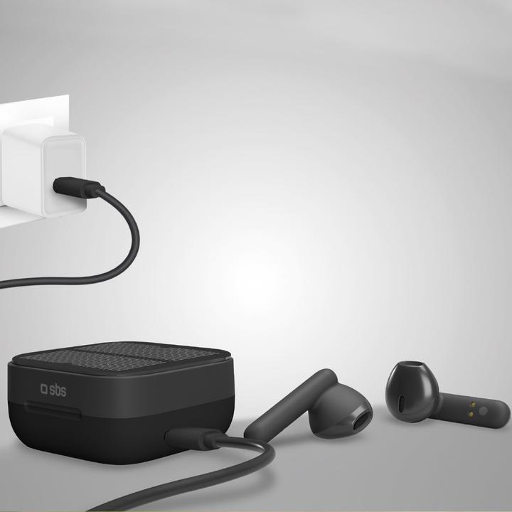 Produktbild SBS TWS Twin KOBO mit Solarpanel 300mAh Ladestation black (80 h, Kabellos)