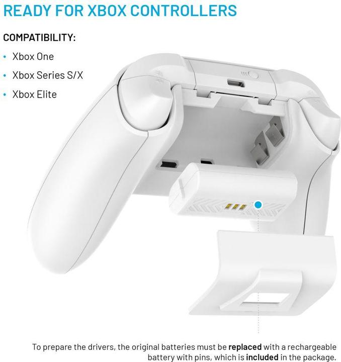 Actual product image Fixed Dual Charging Dock for Xbox Series S, X and One Wireless Controller, white (Xbox Series S, Xbox Series X, Xbox One S)