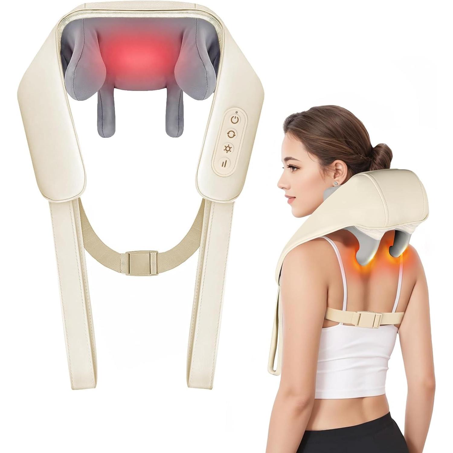 Massaggiatore, Zervikalmassagegerät mit Heizung Shiatsu 4D kabellos