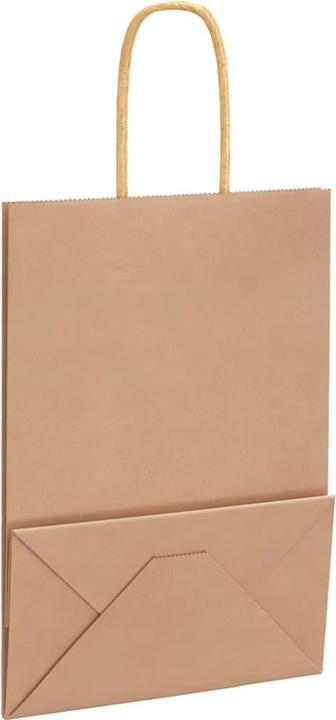 Produktbild VidaXL Kraftpapiertüten 250 Stk. mit Henkel Braun 15x8x21 cm Papiertüte (Geschenktüte, 250 x)