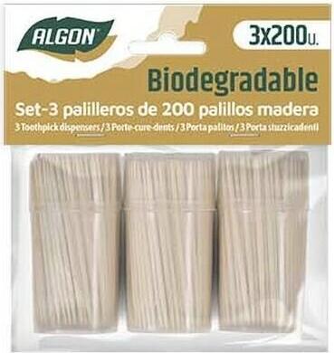 Algon Zahnstocher Holz 600 Stücke (18 Stück)