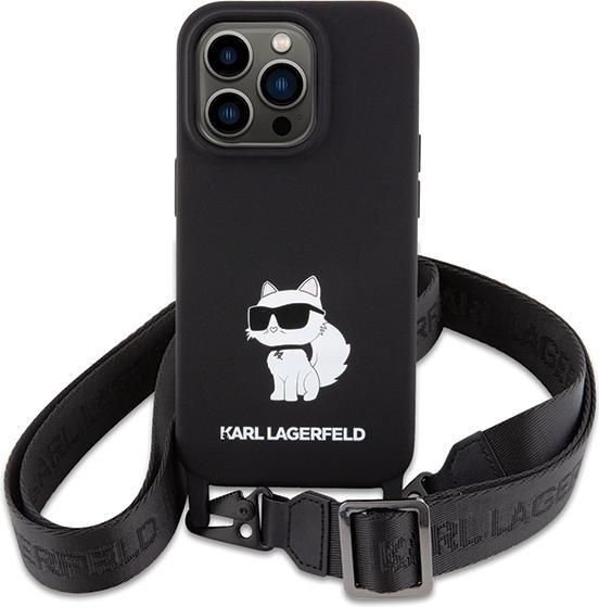Produktbild Karl Lagerfeld KLHCP15XSCBSCNK iPhone 15 Pro Max 6.7" hardcase czarny/black Crossbody Silicone Choup (Apple iPhone 15 Pro Max)