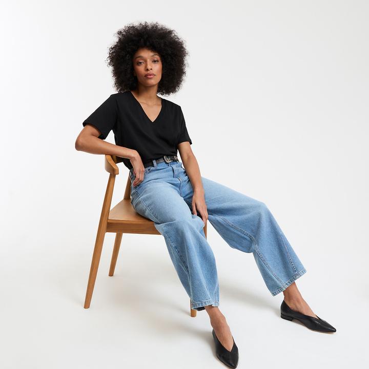 Actual product image La Redoute Collections T-Shirt mit V-Ausschnitt (L)