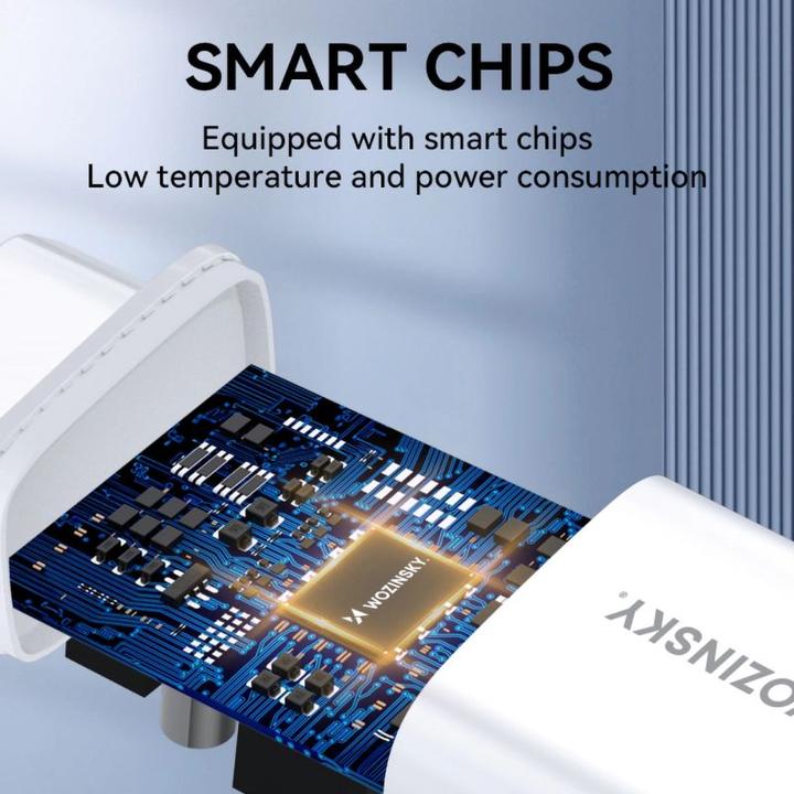 Produktbild Wozinsky CWCUCW 30W USB-C / 2 x USB-A Wandladegerät - Weiss (30 W, 3 Ports)