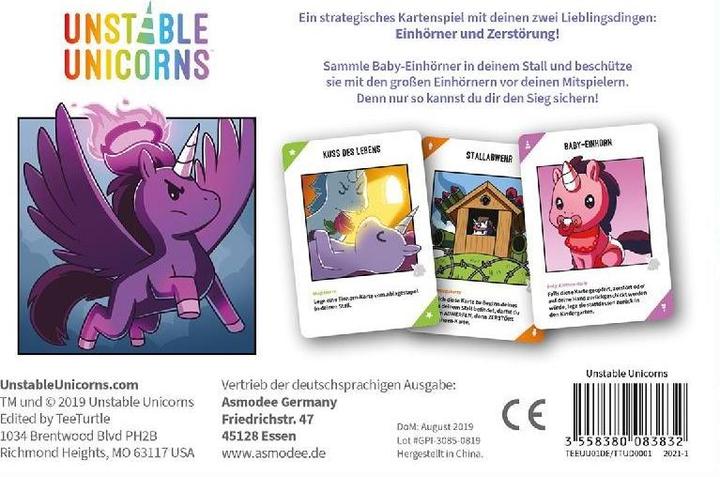 Immagine prodotto Asmodée TTUD0001 - Unstable Unicorns - Gioco di carte, per 2-8 giocatori, da 8 anni (DE Edition) (Tedesco)