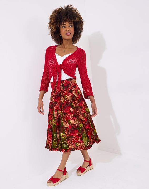 Actual product image Joe Browns Palm Print Godet Skater Skirt (46)