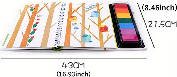 Immagine prodotto Activity Board Libri di impronte digitali con attività di timbro con tampone d'inchiostro, libro di scarabocchi,