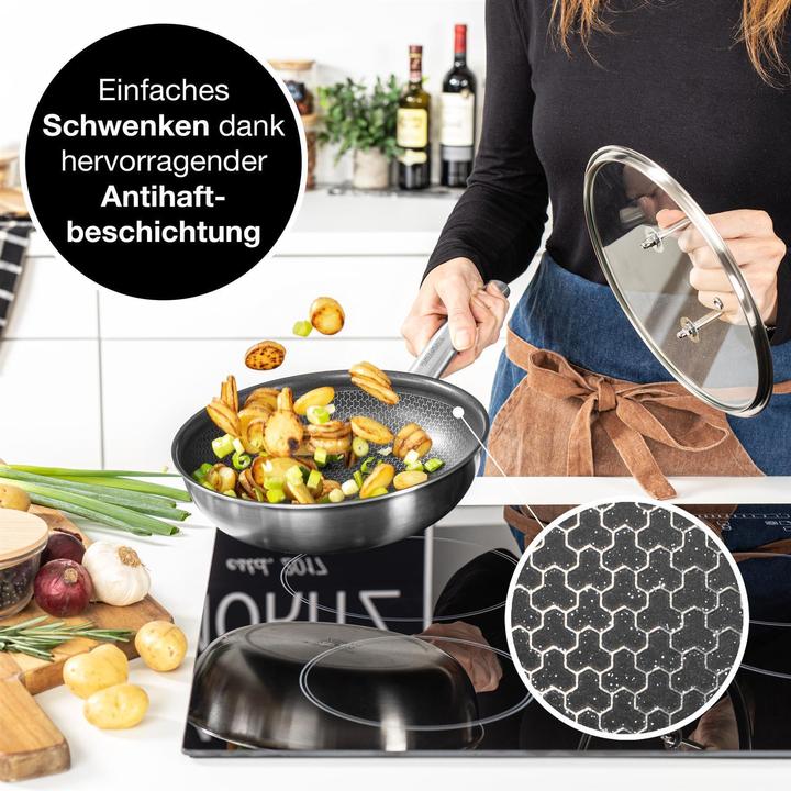Produktbild Moritz & Moritz Edelstahl Pfannendeckel Universal 30cm - Deckel für Pfanne als ideale Ergänzung (Glas)
