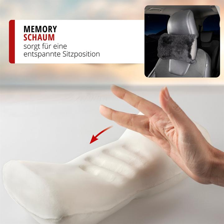 Image du produit Walser Appuie-nuque Mila en peau d'agneau noir