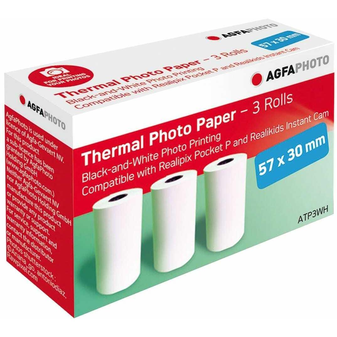 AGFAPHOTO Thermopapier (57 x 30 mm, 3 x), Fotopapier, Weiss