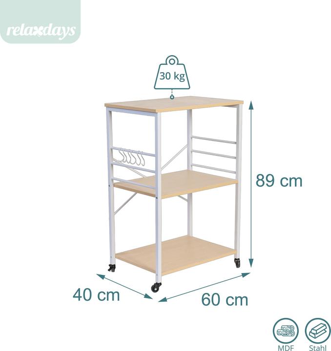 Produktbild Relaxdays Küchenrollwagen