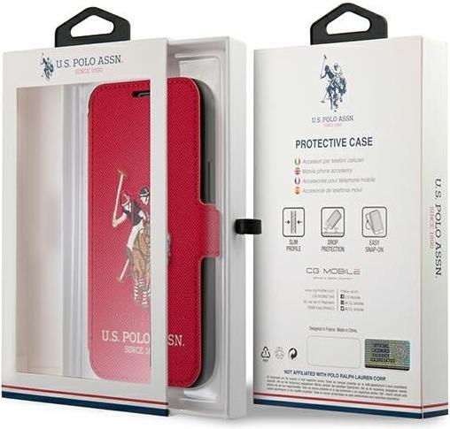 Actual product image U.S. Polo US Polo USFLBKP12MPUGFLRE iPhone 12/12 Pro 6.1" raudona/red book Polo Embroidery C (Apple iPhone 12)