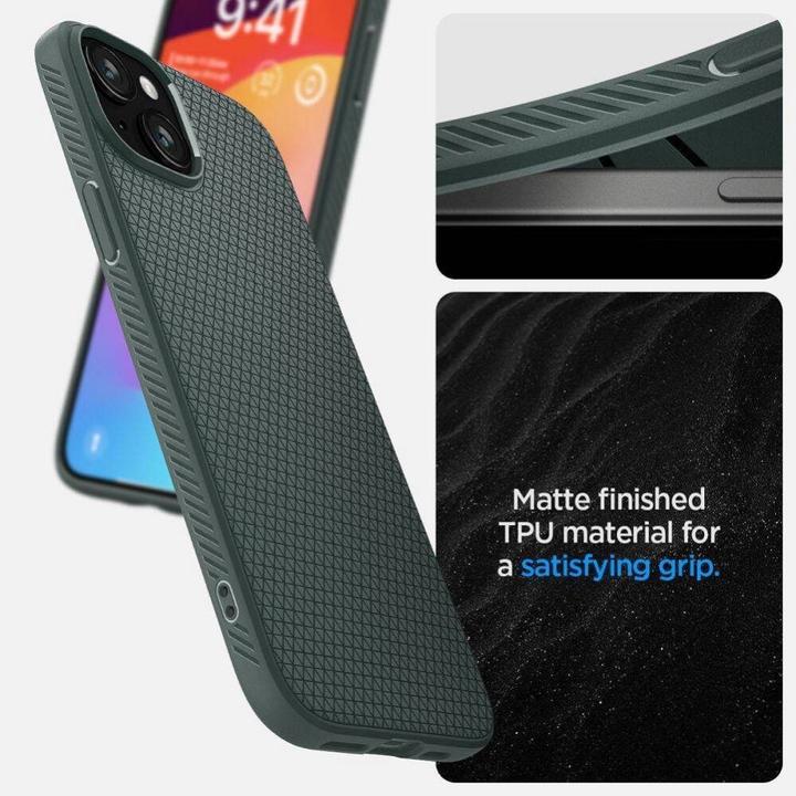 Actual product image Spigen Liquid Air iPhone 16 zielony/abyss green ACS08196 (Apple iPhone 16)