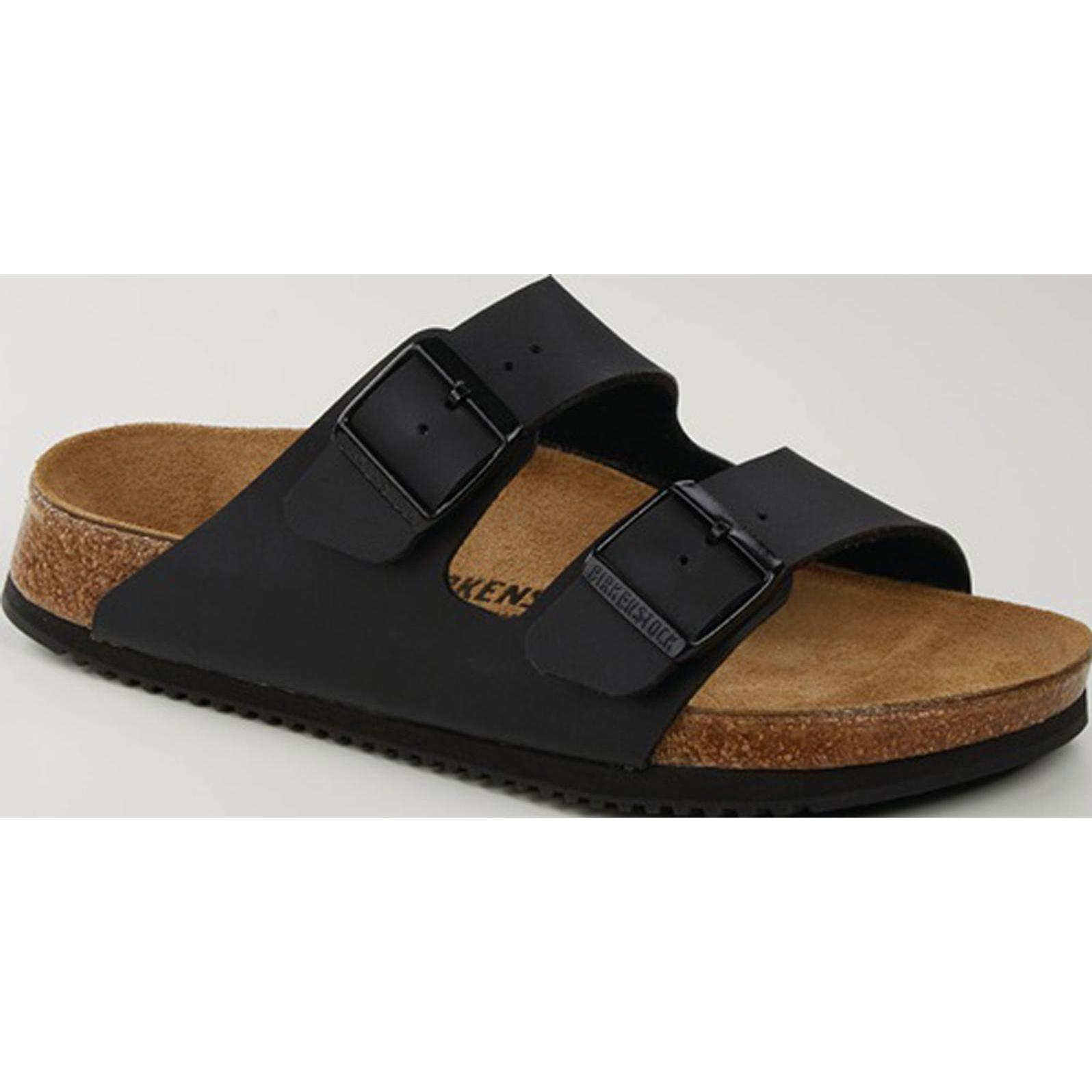 Birkenstock, Unisex, Sandalen, Arizona SL Birko-Flor schmal, Schwarz, (39)