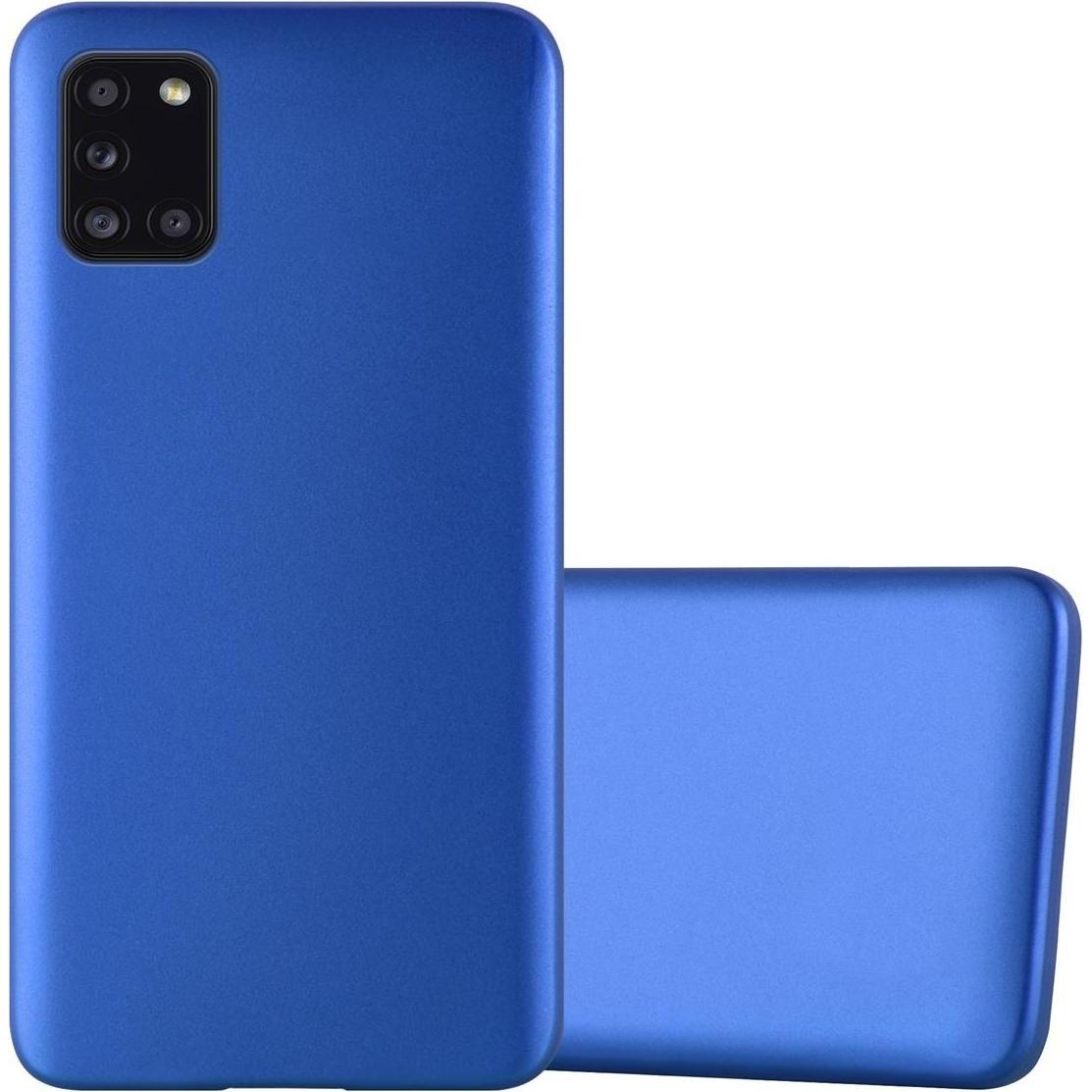 Cadorabo TPU Matt Metallic Cover (Samsung Galaxy A31), Smartphone Hülle, Blau