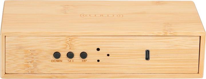Actual product image Mikamax Bamboo Wireless Charger Clock (15 W)
