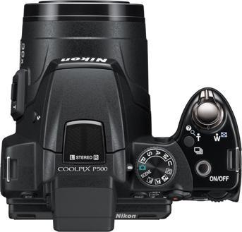 Actual product image Nikon Coolpix P500, 12MP, 36x zoom, FullHD movies, black