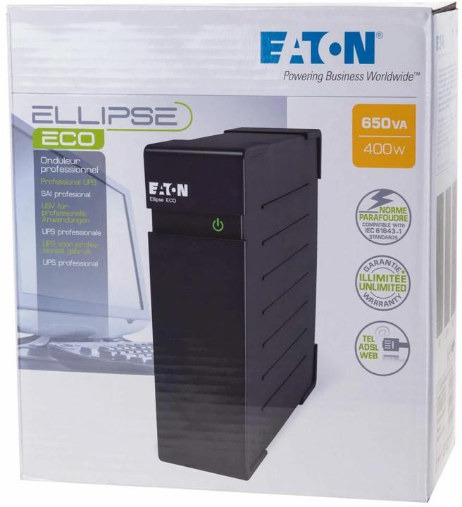 Immagine prodotto Eaton UPS Ellipse ECO 650 IEC (650 VA, 400 W, Standby UPS)