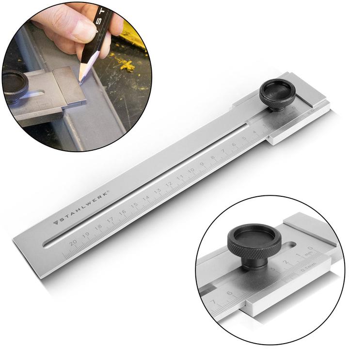 Actual product image Stahlwerk Coating gauge with 200 mm measuring range and 0.1 mm vernier made of stainless steel (20 cm)