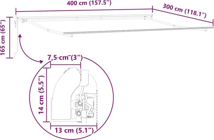 Produktbild vidaXL Markisenrahmen (300 x 165 cm)