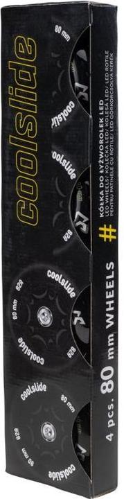 CoolSlide Kółka do rolek łyżworolek świecące LED Wheel 80mm czarne 4 sztuki