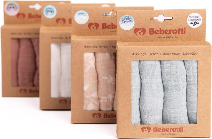 Immagine prodotto Beberotti Fazzoletto in mussola per neonati-asciugamano per il viso in mussola 4 pezzi ciascuno (25 cm, 25 cm)
