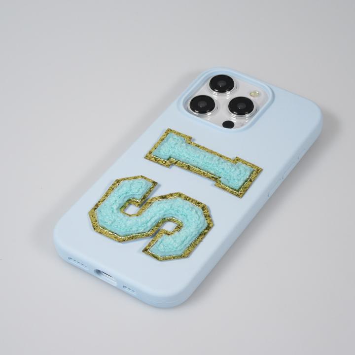 Produktbild PhoneLook Sticker Aufkleber für Handy/Tablet/Computer 3D gestickt Türkis Buchstabe O