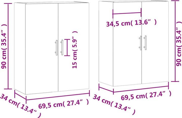 Image du produit vidaXL Wandschrank (69.50 x 34 x 90 cm)