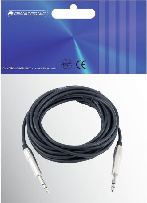 Image du produit Omnitronic Câble jack 6,3 stéréo 6m sw ROAD (6 m)