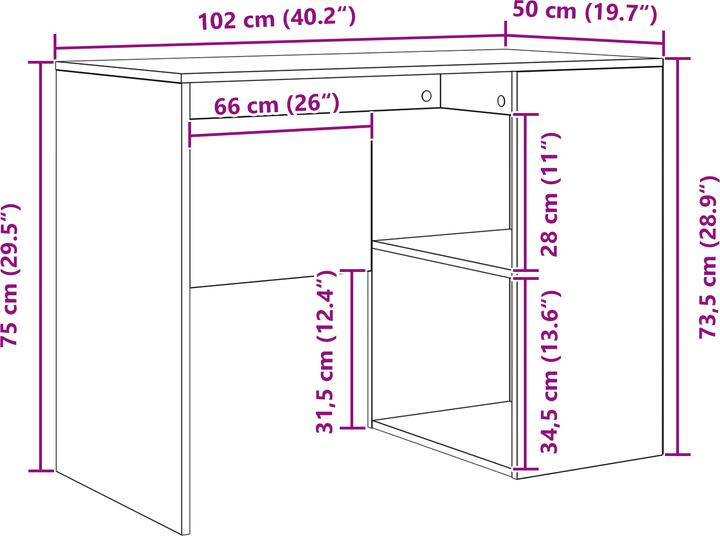 Immagine prodotto vidaXL Eck-Schreibtisch (88 x 102 x 75 cm)