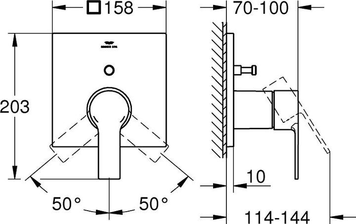 Image du produit Grohe ALLURE Set de finition pour robinetterie de bain encastrée, chromé