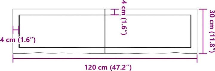 Immagine prodotto vidaXL Oak Nature (120 x 30 x 6 cm)