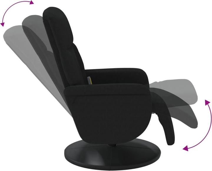 Produktbild vidaXL Massagesessel mit Fussteil Schwarz Samt,Farbe