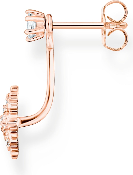 Produktbild Thomas Sabo Einzel Ohrstecker Schneeflocke mit Weissen Steinen Roségold (925er Silber)