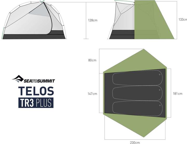 Actual product image Sea To Summit Telos TR3 PLUS (Dome tent, 2.23 kg, 3 persons)