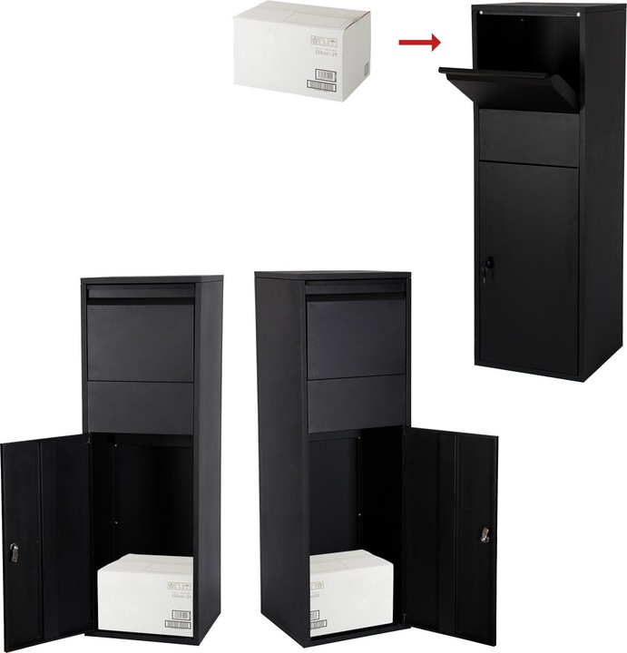 Produktbild Wiltec Paketkasten Standbriefkasten weiss 46x45x140cm Paketbox Zuhause Päckchen