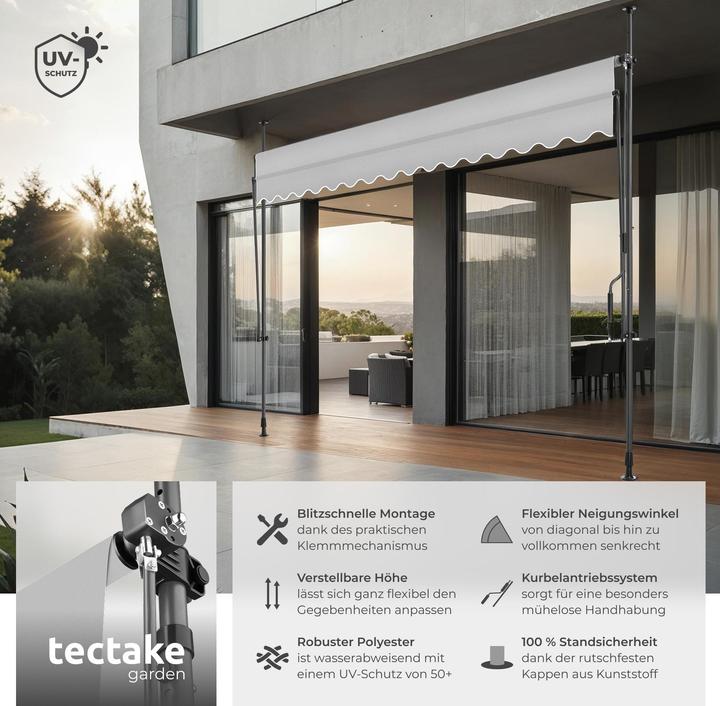 Produktbild tectake Klemmmarkise (3.50 m)