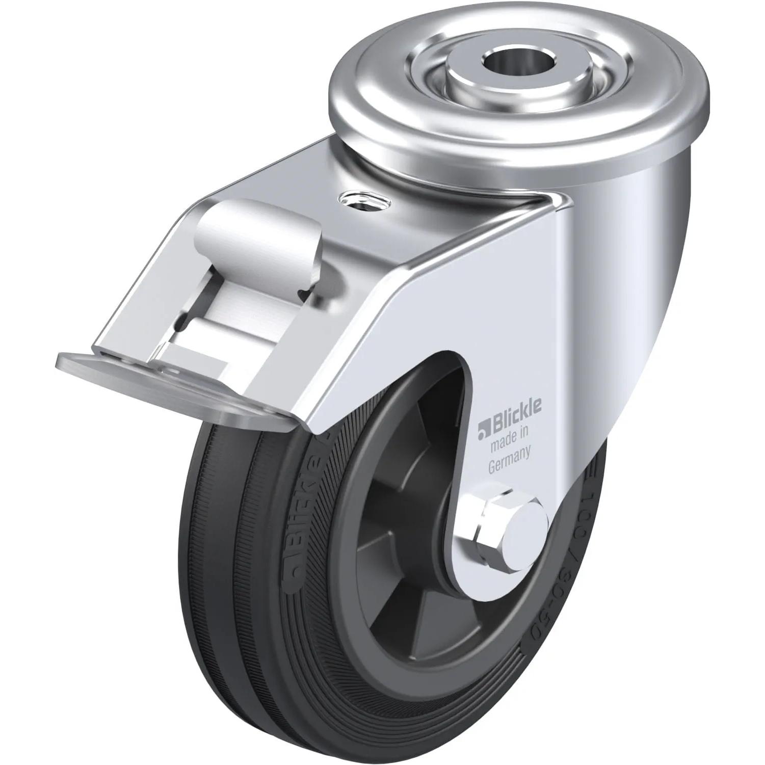 Blickle, Ruote + Rotelle, 521062 LER-VPP 100R-FI Lenkrolle mit Feststeller Rad-Durchmesser 100 mm