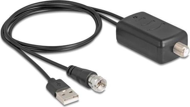 Actual product image Delock DAB+ DVB-T2 Antenne F Stecker 5 - 25 dB aktiv omnidir (Flat antenna, 25 dB, DAB/ DAB+, DVB-T / -T2)