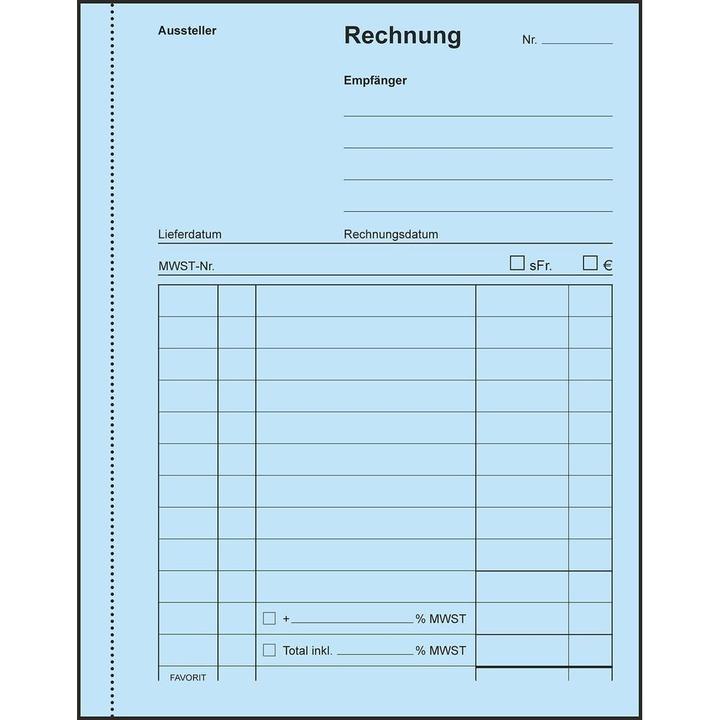Produktbild Favorit Durchschreibebuch Rechnungen mit Selbstdurchschreibepapier (100 x)